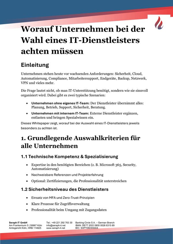 Cover: Den richtigen IT-Dienstleister auswählen