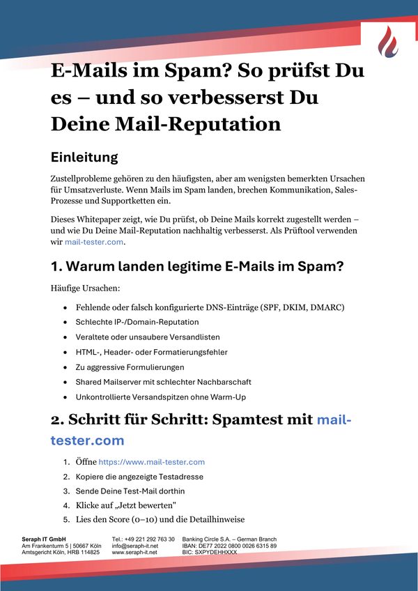 Cover: E-Mails im Spam? Mail-Reputation verbessern